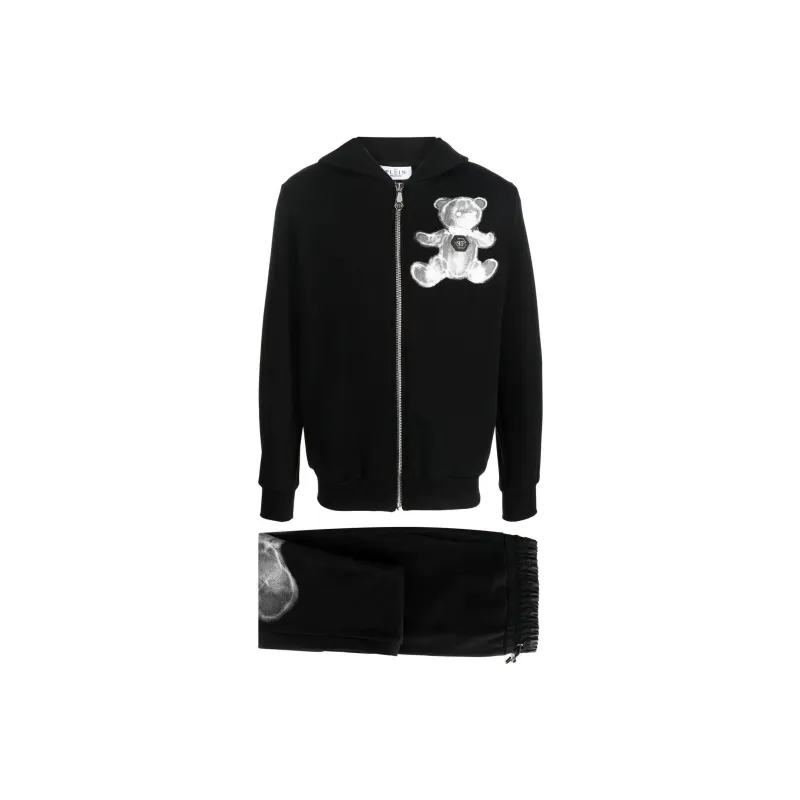 PHILIPP PLEIN Teddy print Hooded Tracksuit-0