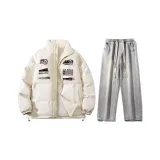 Set (Apricot Cotton Jacket+Light Blue Jeans)