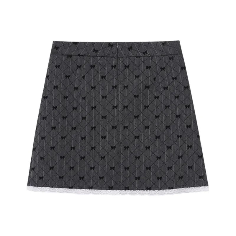 CHARM PICK Casual Short Skirts Women's Gray-1