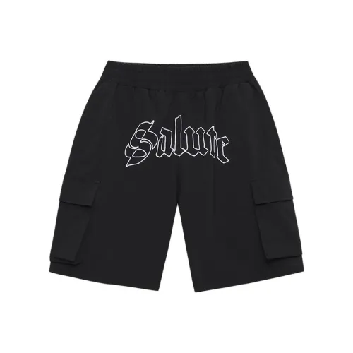CLOTTEE X AFGK 협업 시리즈 SS23 블랙 남녀공용 캐주얼 반바지