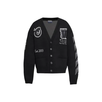 OFF WHITE Varsity V Neck Cardigan