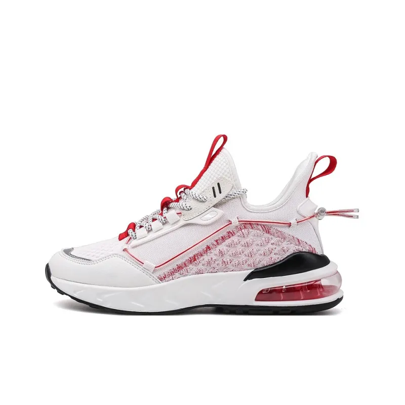 Kuding Running Shoes Men Low Top White Red/Black Yellow/Black Moon-0