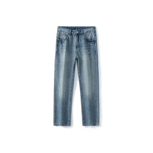 98SQUID Jeans Unisex White Cerulean