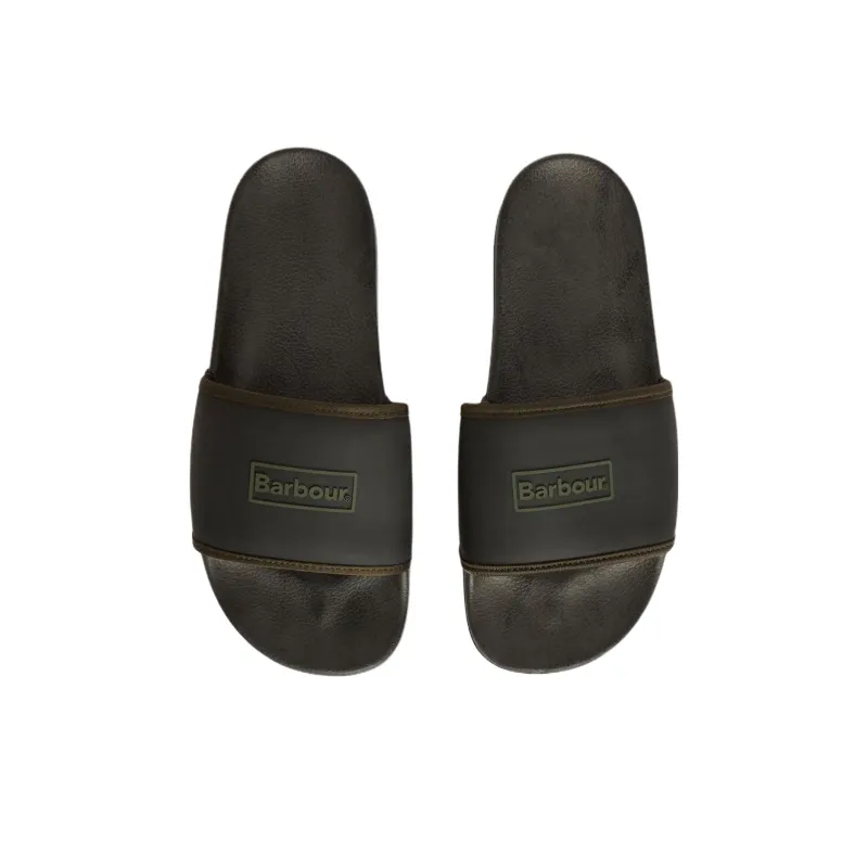 BARBOUR Slide Slippers Men's Olive Green-3