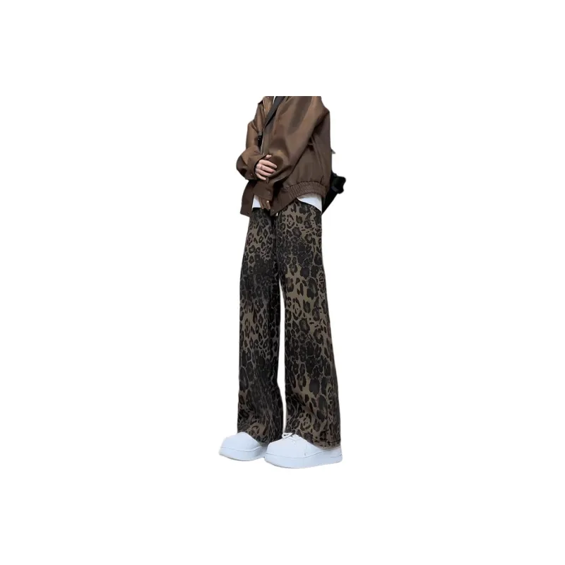 KIRHNE Jeans Unisex Leopard Print & Black-0