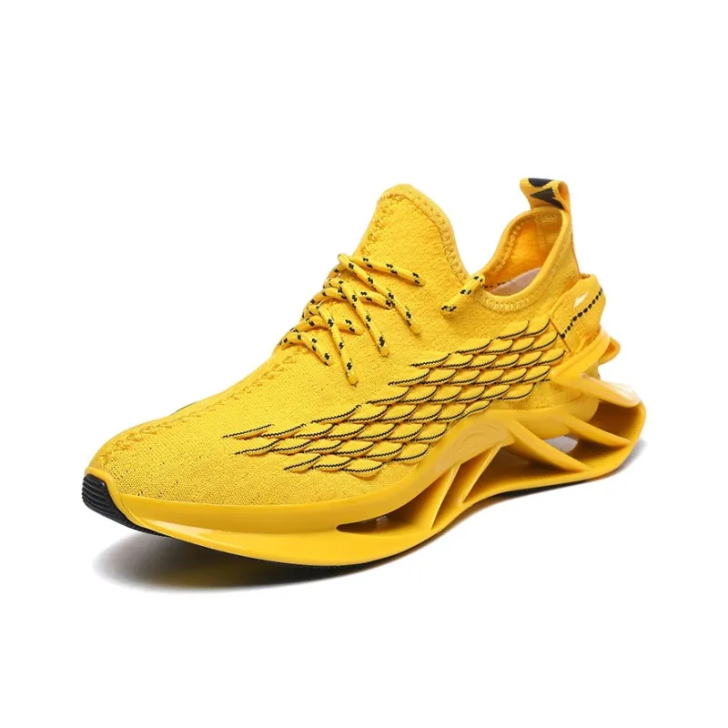 Kuding Casual Shoes Men Low Top Red/Yellow/Green-5