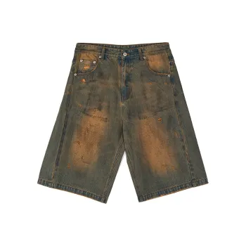 ROARINGWILD ARCH Denim Shorts Unisex Vintage Yellow