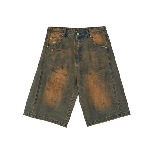 ROARINGWILD ARCH Denim Shorts Unisex Vintage Yellow