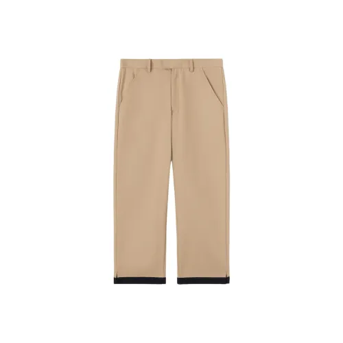 PALM ANGELS Straight Leg Turn-Up Brim Trousers