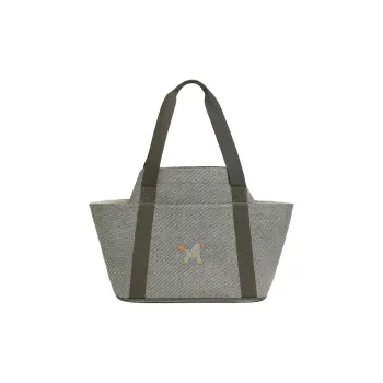 HERMES Wool Nursery Handbag Women's Pebble Gray