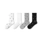 [4 Pack]White Black+White Pink+Beige+Gray