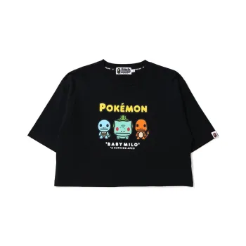 A BATHING APE X Pokemon Ladies Starters Cropped Tee White