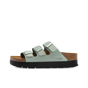 Birkenstock Florida Rubber Sole Abrasion Resistant Slide Slippers Women's Light Green Narrow