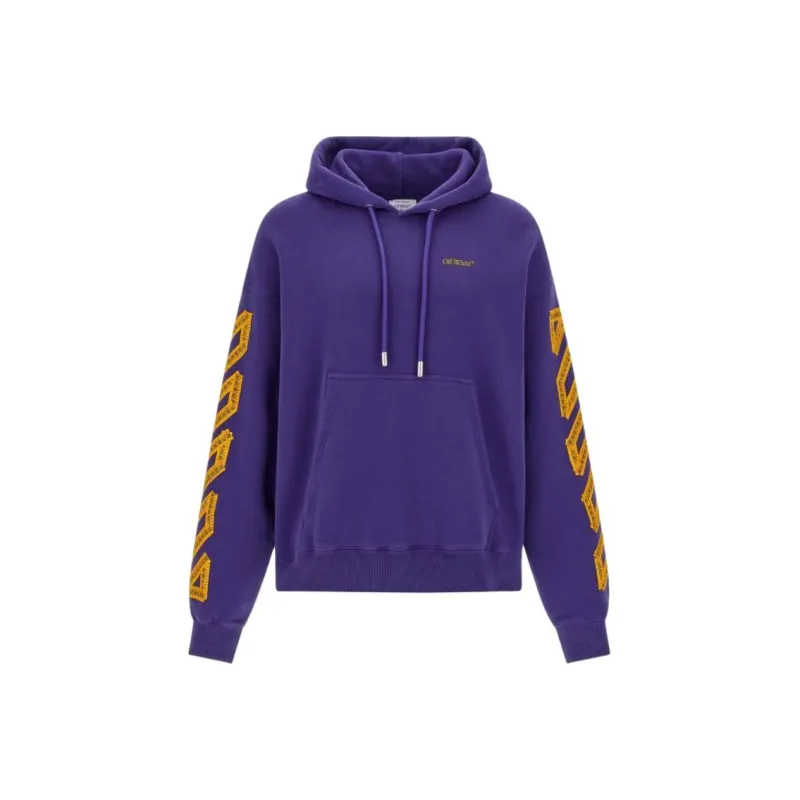 OFF WHITE Logo Printed Drawstring Hoodie-0