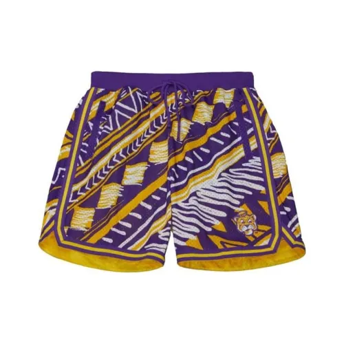 Mitchell Ness Casual Shorts Men Purple Yellow