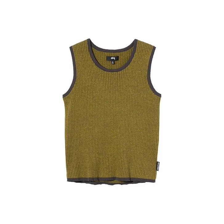 Stussy Tank Tops Women's Yellow Green-0