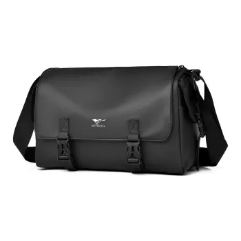 SEPTWOLVES Fabric Crossbody Bag, Shoulder Bag Large Size Men's Black