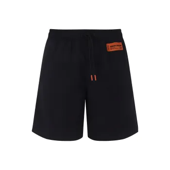 HERON PRESTON Logo Patch Elasticated Waistband Swim Shorts
