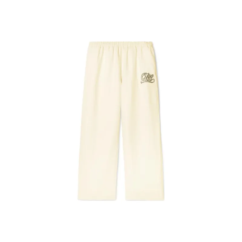 OFF WHITE Logo Embroidered Wide Leg Pants-0