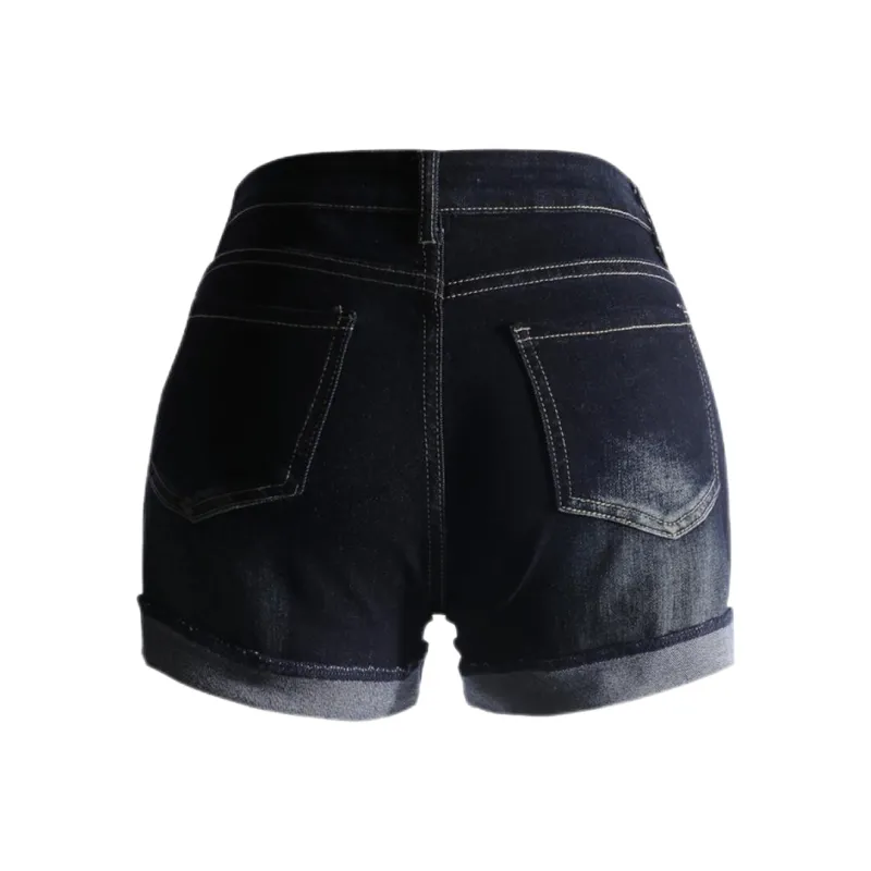 ABBY GODDESS Denim Shorts Women's Blue-1