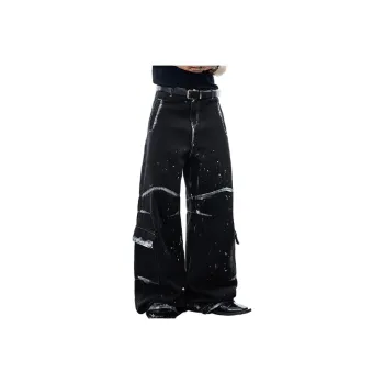 0-CROWORLD Zipper Design Men Casual Pants