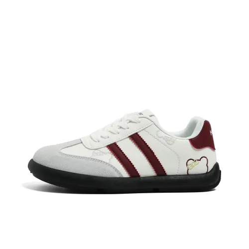 HUANQIU Abrasion Resistant Breathable Low Top Casual Shoes Women's Beige Burgundy