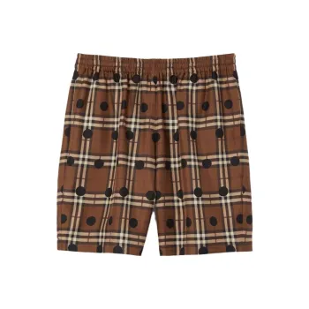 Burberry Vintage Check Polka Dot Silk Shorts