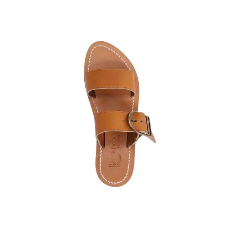 K Jacques St Tropez Slide Slippers Women's Brown-4