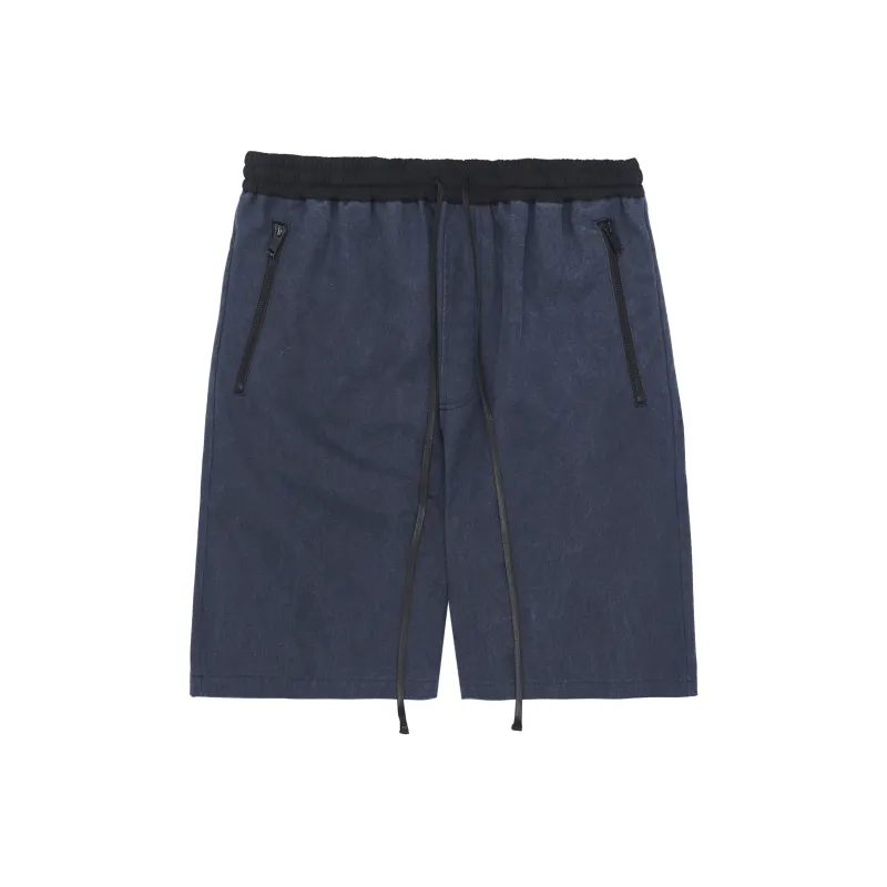 HARSH AND CRUEL Wax Washed Cotton Fabric Loose Fit Shorts Unisex-4