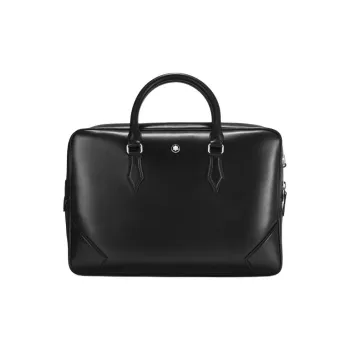 MONTBLANC Meisterstuck Calfskin One Shoulder Handbag, Briefcase Regular Unisex Black