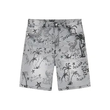DEGAIA SS24 Denim Shorts Men's Light Gray