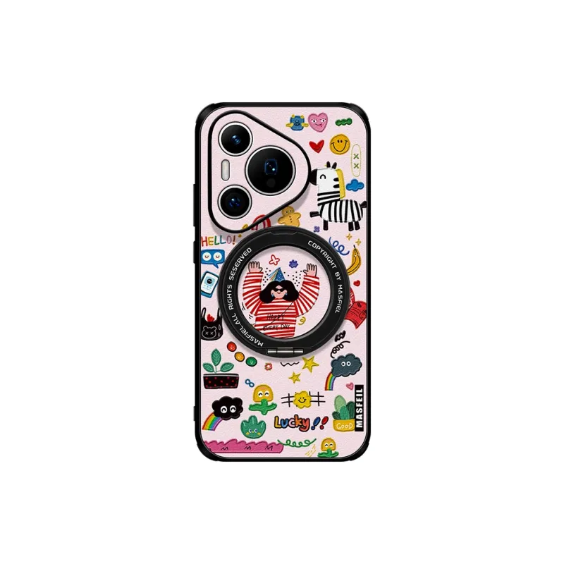 Marsfield TPU Material 360 Rotating Magnetic Case Grasps Happiness Phone Cases Compatibility Huawei P70/P70 Pro-2