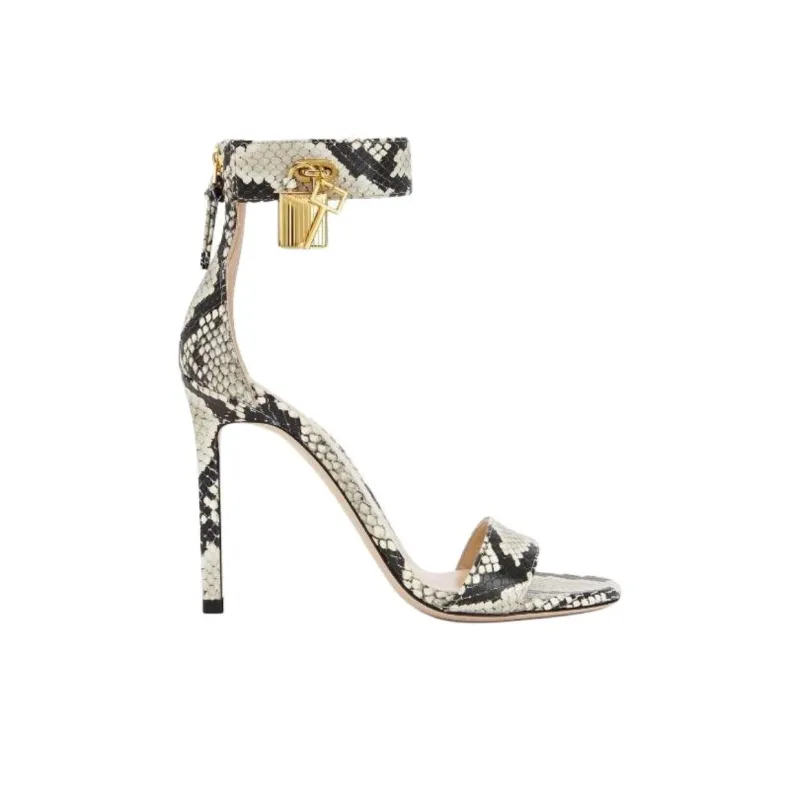 TOM FORD 105mm Leather Padlock Sandals Women's-1