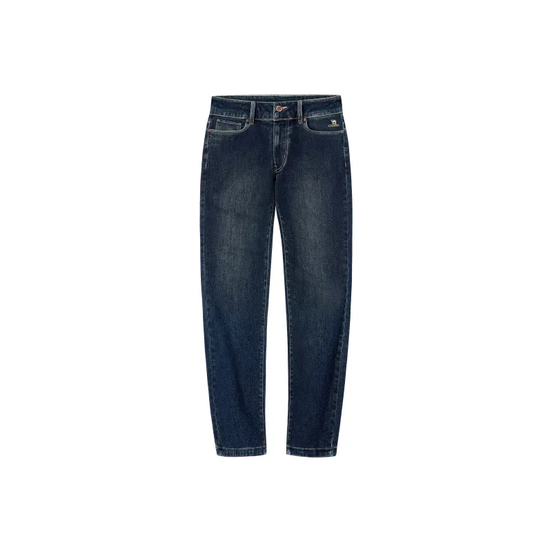 CAMEL Washed Retro Comfortable Stretch Casual Long Straight Leg Soft Draped Jeans Men's-0