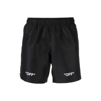 OFF WHITE Off Logo Print Swim Shorts
