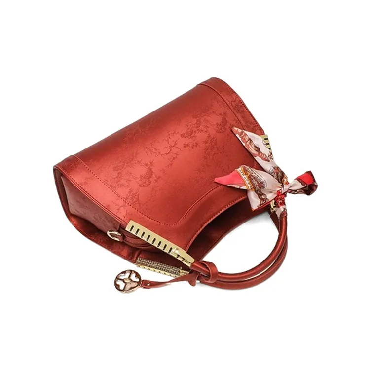 CLEVER& KETCH PU Shoulder Bag, Handbag Women's Red/Apricot-5
