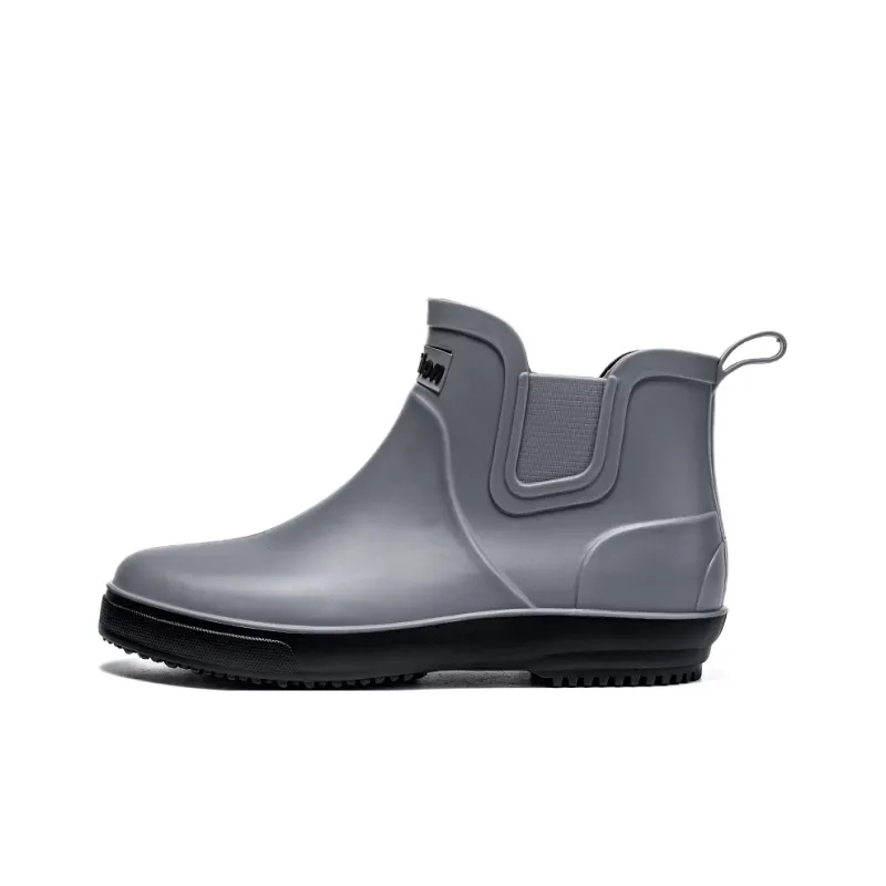 LONGYING Rain Boots Men Black/Gray/Brown-5