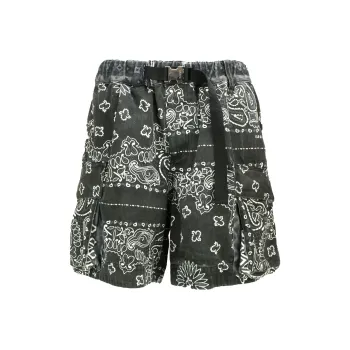 Sacai Bandana print Belted Bermuda Shorts