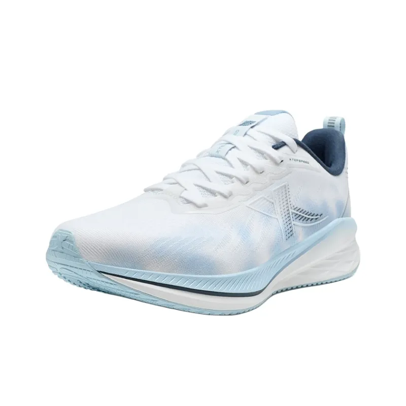 XTEP Speed 5.0LITE Cushioning Slip Resistant Low Top Running Shoes Men's White Blue-1