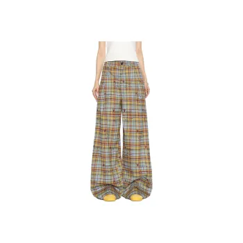 Struggle Vintage95 Casual Pants Unisex Yellow Blue Plaid