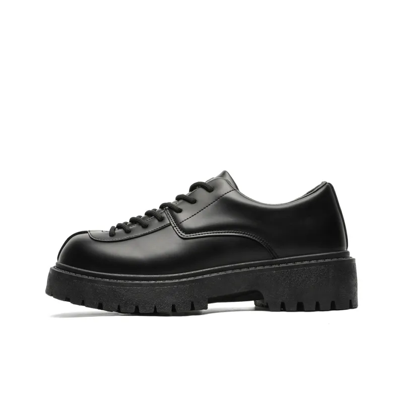 Gai Renpu Slip Resistant Lightweight Height Increasing Low Top Casual Shoes Men's Black-0