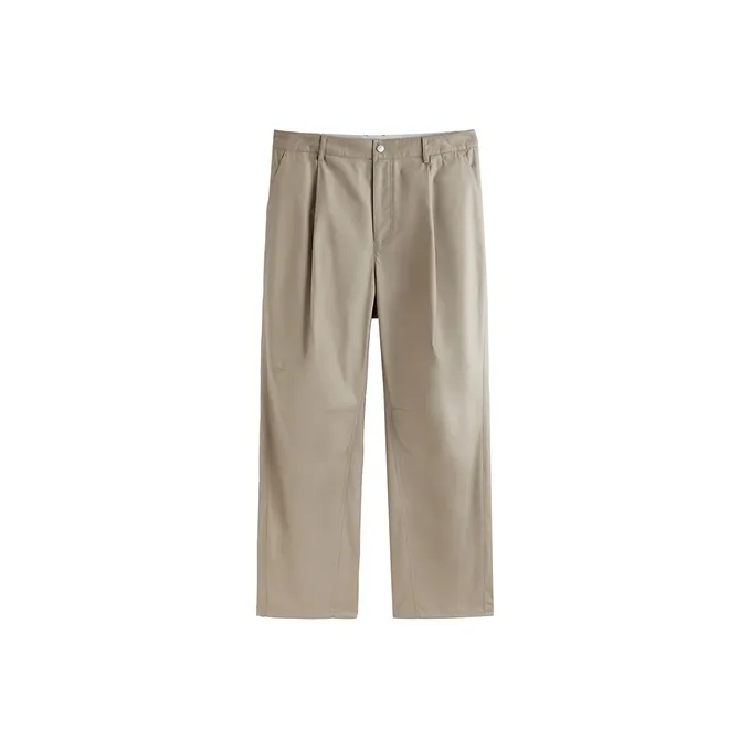 PEACEBIRD MEN Casual Pants Unisex Khaki 1 Loose Fit-0