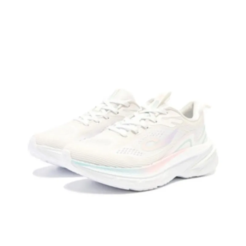 QIAODAN Slip Resistant And Breathable Low Top Casual Running Shoes Women's White-2