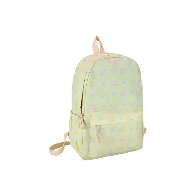 GEERDUN Nylon Backpack Unisex White/Light Blue/Light Yellow-6