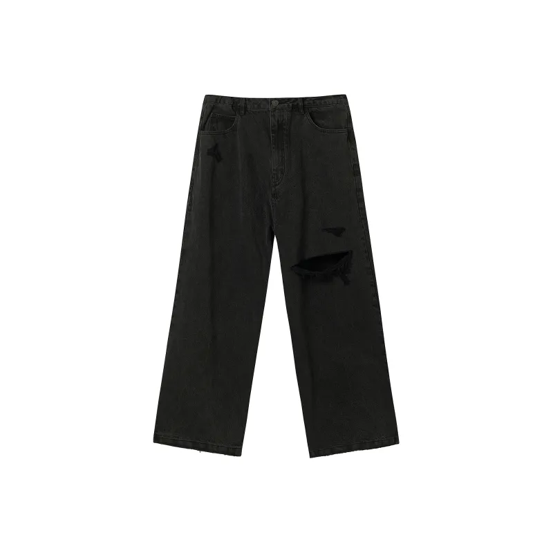 JHYQ Jeans Unisex Washed Black-0