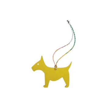 HERMES Chien Cow Leather With Goatskin Bag Accessory Unisex Yellow