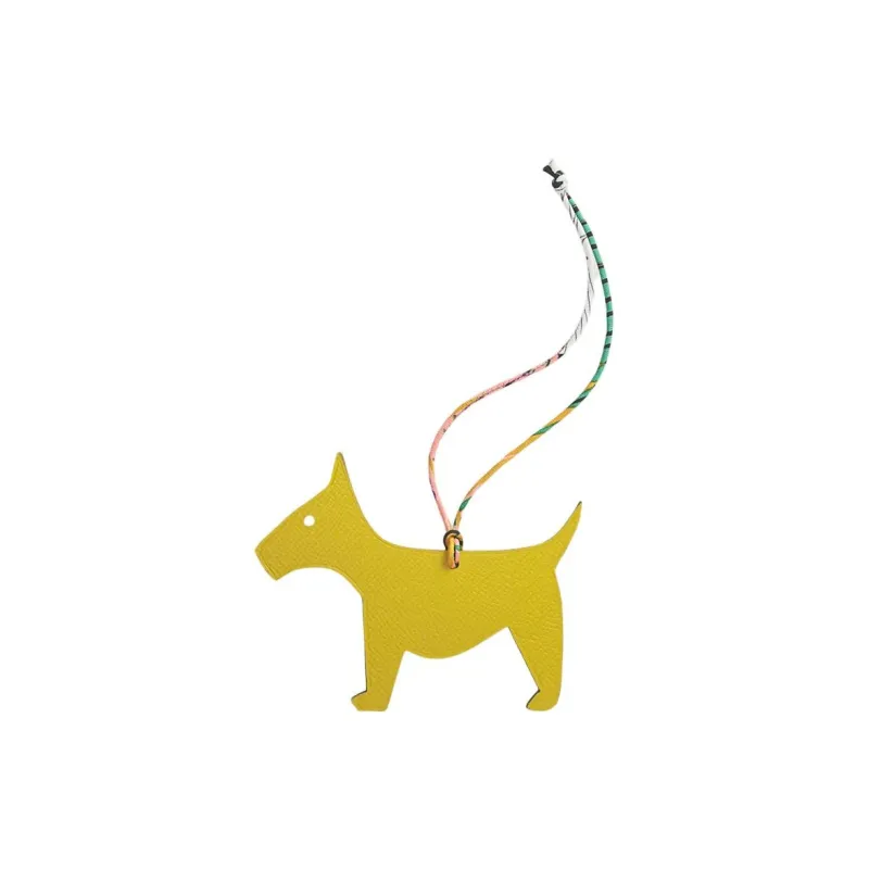 HERMES Chien Cow Leather With Goatskin Bag Accessory Unisex Yellow-0