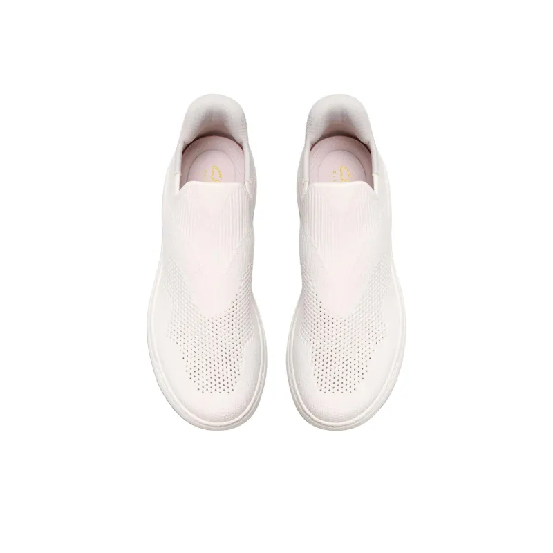 Clarks Nalle Step Breathable Low Top Casual Shoes Women's White-3