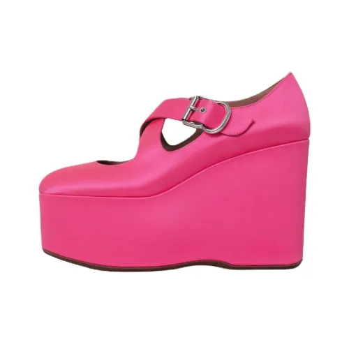 Alaia Criss Cross Wedge Heel High Heels 11cm Women's Pink