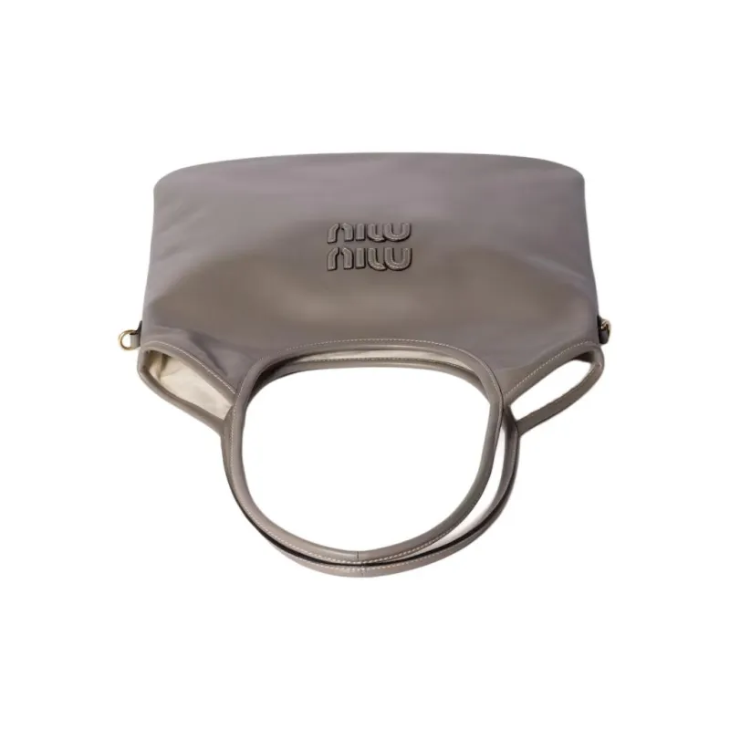 MIU MIU Ivy Calfskin Tote Bag Shopping Bag Handbag Shoulder Bag Women's Dark Gray-3